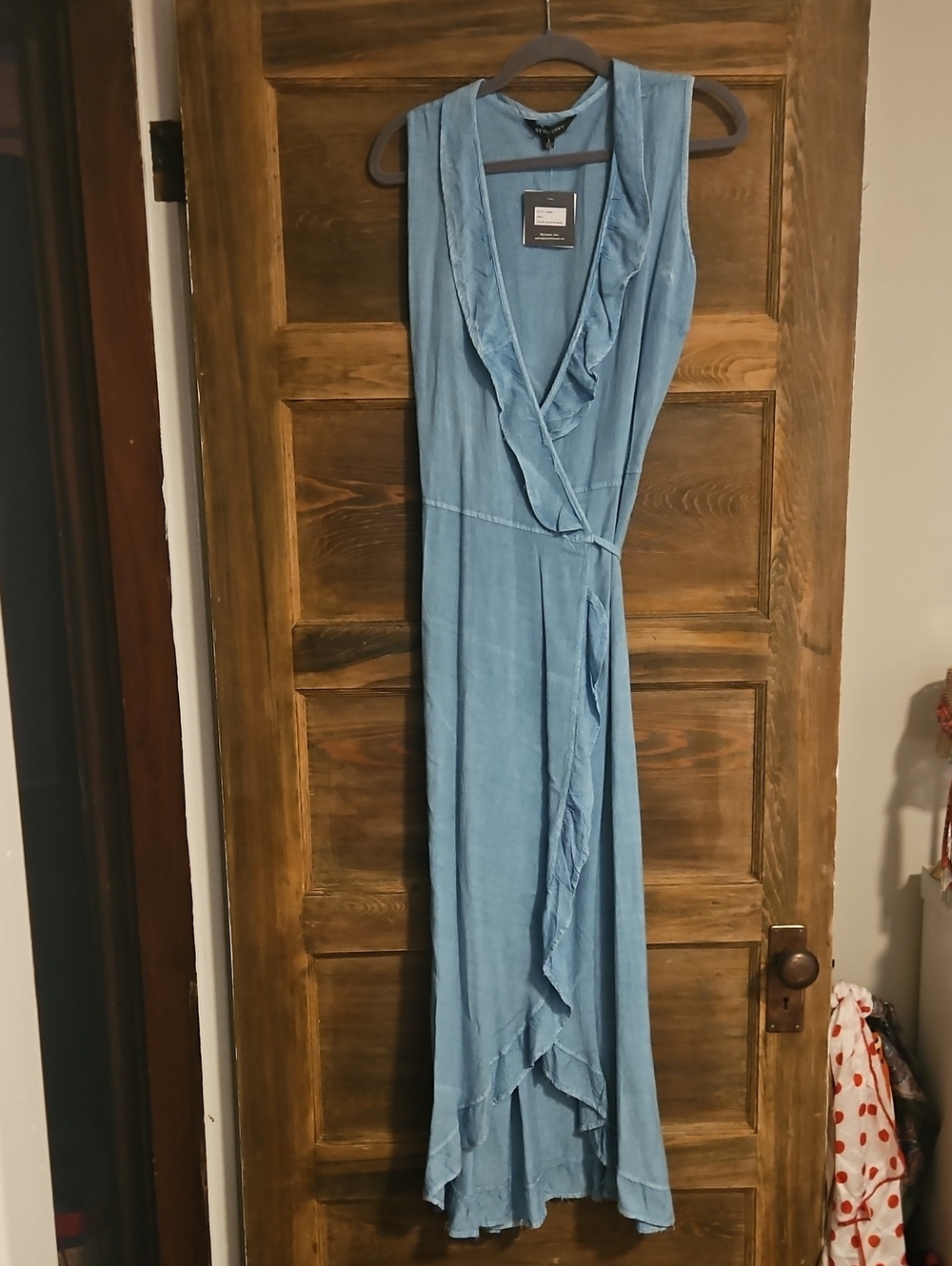 Light Blue Sleeveless Wrap Maxi Dress - Stlye Envy NWT